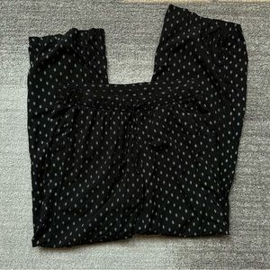 Black Patterned Capri Pants